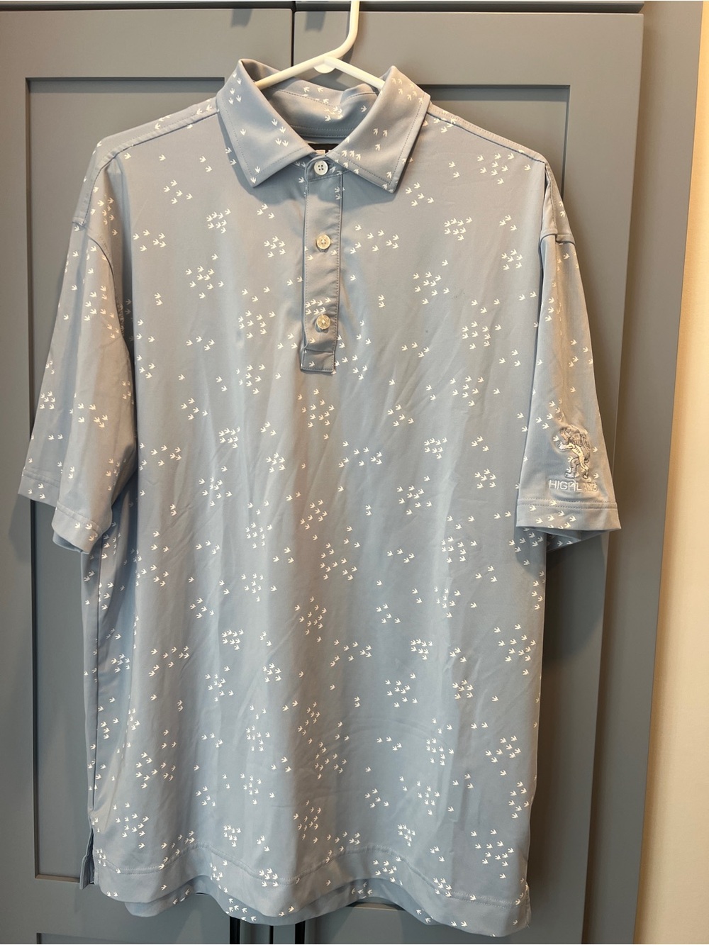 FootJoy Sky Blue Printed Golf Polo